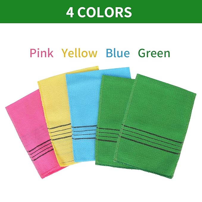 5Pcs Korean Exfoliating Cloth Gloves Italy Scrub Towel Mitt Exfoliating Washcloths for body Women Exfoliation, Skin Scrubs for Shower Remove Dead Skin Exfoliating Washcloth