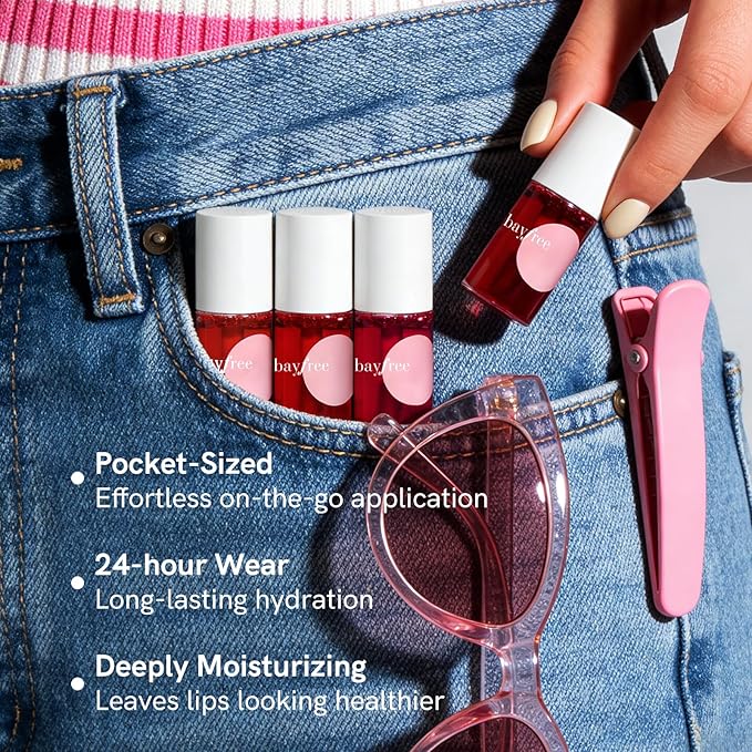 bayfree Lip Tint Stain Set, 4 PCS Korean Water Tint Lightweight Non-sticky, Waterproof Long Lasting Liquid Blush & Lip Stain, Transfer-Proof, Matte Finish Lip Color Makeup (fruit farm)
