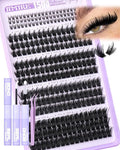 Manga Lash Clusters Kit Fairy Lash Clusters with Spikes Eyelash Clusters with Bottom Lashes 12-18MM Wispy Lash Extension Kit with Lash Bond and Seal DIY Cluster Lashes Kit DIY at Home by JIMIRE