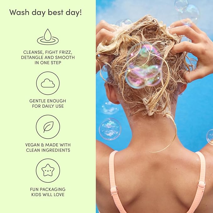 Evereden Kids Shampoo | Detangling Shampoo for Girls with Curly or Straight Hair | Clean, Non-Toxic, and Gentle Haircare | Sulfate-Free, Hypoallergenic, Safe for Daily Use | 6.7 fl oz (Pack of 2)