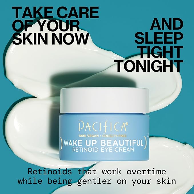 Pacifica Wake Up Beautiful Retinoid Eye Cream – Anti-Aging Under Eye Cream for Fine Lines & Wrinkles, Infused w/Retinoid, Melatonin & Mushrooms for Puffiness, Dark Circles & Eye Bags Daily Treatment