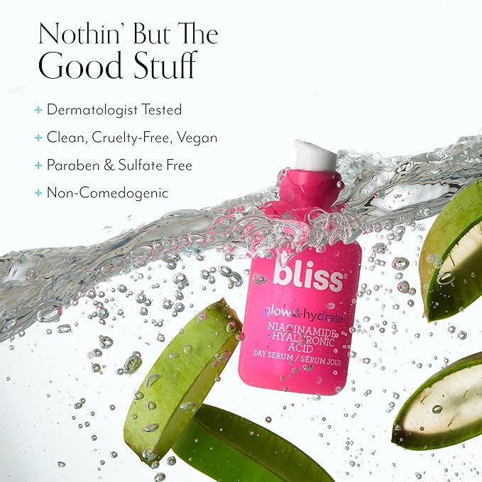 Bliss Vitamin C Bright Idea + Glow & Hydrate Niacinamide Serum Duo – Brightening & Hydrating Face Serum Set with Antioxidants & Hyaluronic Acid – Even Tone, Smooth Texture, Radiant Skin
