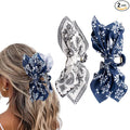 Bow Claw Hair Clips 2PCS Paisley Big Hair Bows for Women Butterfly Styling Large Hair Clips for Thick Hair for Girls Hair Accessories for Teens Gifts for Ladies