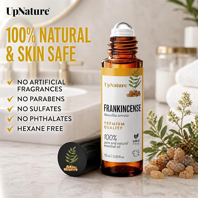 UpNature Frankincense Essential Oil Roll On - 100% Pure Frankincense Oil for Skin