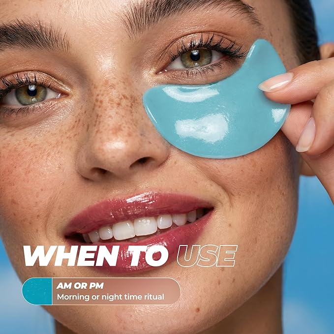 Vitamasques Goodbye Eye Bags XL Under Eye Patches - Caffeine Collagen Eye Mask for Dark Circles & Puffiness, Brightening Korean Eye Patches - 3 Pairs Hydrating Ultra cooling Hydrogel Pads