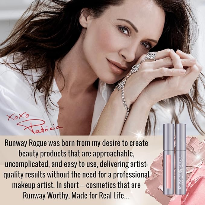 Runway Rogue Silk Glam Liquid Lipstick, Long Wear Frosted Pale-Pink Lipstick, ‘Trophy Wife’