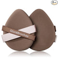 Makeup Sponge Set, GloréBrochas 2PCS Micro Porous Low Absorption Foundation Sponges, Latex-Free PU Makeup Puff, 3.2inches Soft Dual-Sided Powder Puff for Face Powder, Brown