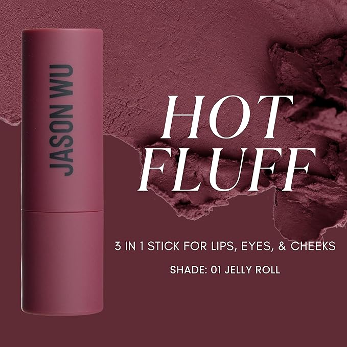 Jason Wu Beauty Hot Fluff Modern Matte Lipstick - 3-in-1 Lipstick, Blush, Shadow, 3.8g 0.134oz (Jelly Roll, 3.8g)