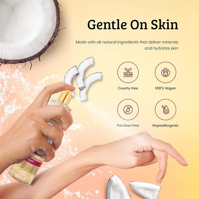 Home Spa Gift 10oz Deep Moisturizing Fragrance Body Lotion & 8 oz. Fine Fragrance Body Mist Set Luxury Self-Care Combo for Women and Girls (Coconut) – Mother's Day Gift for Mom