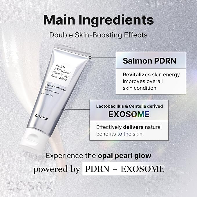 COSRX PDRN EXOSOME Glaze Wrapping Mask with SALMON DNA PDRN, Instant Glow, Easy Peel-Off Overnight Mask for Glass Skin, Firmness, Elasticity & Skin Texture Care, Mothers day gift, Korean Skin Care
