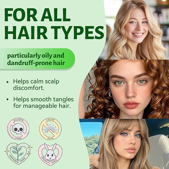 LUSETA Tea Tree Mint Shampoo and Conditioner for Hair Cleaning, Clarifying with Lavender, Tea Tree & Peppermint Oil, Soothe the Scalp, Fight Itchy, Hydrating for Women and Men, 16.8oz*2