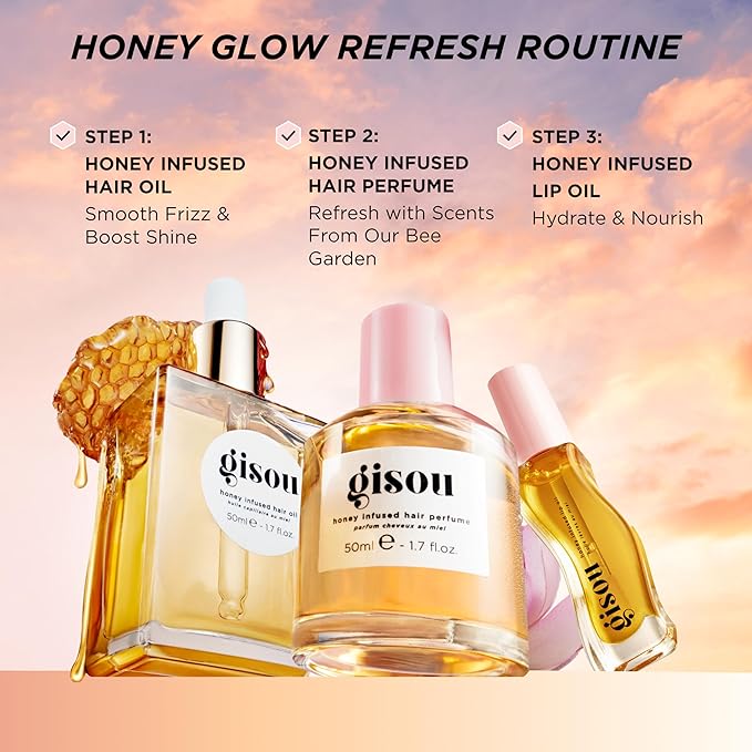 Gisou Honey Infused Hair Perfume – Long-Lasting Hair Fragrance with Mirsalehi Honey & Argan Oil, Wildflower Honey, 1.7 Fl Oz