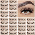 APCYUST Wispy Lashes Bulk 30 Pairs Natural Strip Eyelashes Wholesale Cat Eye Lash Sets Short Thick Fluffy False Mink Eyelash Strips Full Small Fake Pestañas Postizas with Portable Pack