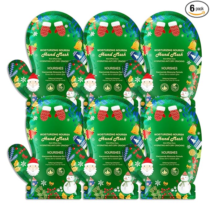 Hand Mask Moisturizing Gloves 6 Pack,Hydrating Hand Mask for Women,Soft Gloves for Dry Cracked Skin N