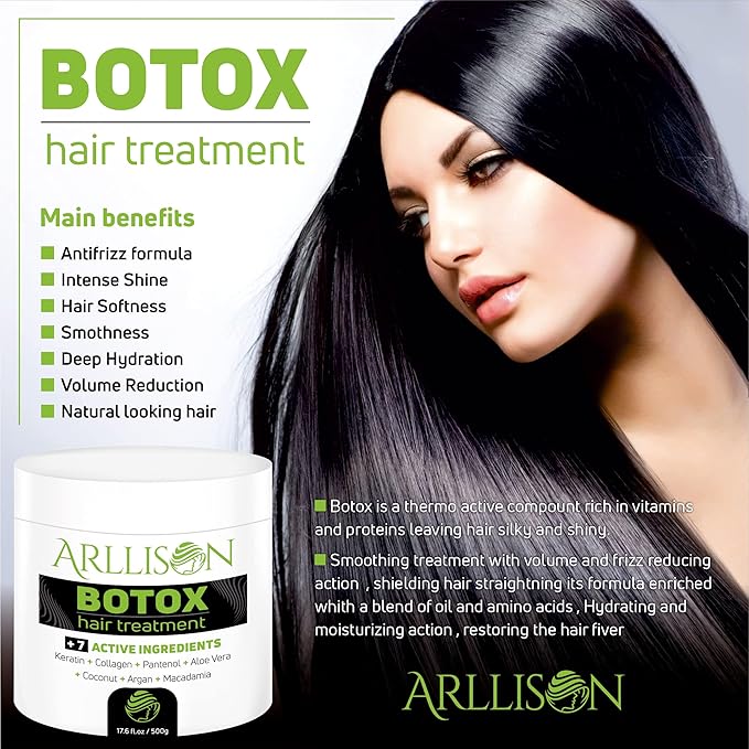 Botox Hair Treatment With Antifrizz, Soft Shiny Hair With Deep Hydration, Formaldehyde Free, Softens, Moisturizers, Adds Shine,volume control and hair smoothness,Brazilian 8.8 oz. /250g