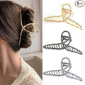 Bphne 3 Pack Metal Hair Clips for Women, 4.5 Inch Large Non Slip Claw Clips with Strong Hold, Heavy Duty Jaw Hair Clamps for Thick Hair, Gold Silver Black Fashion Hair Accessories Gift Set