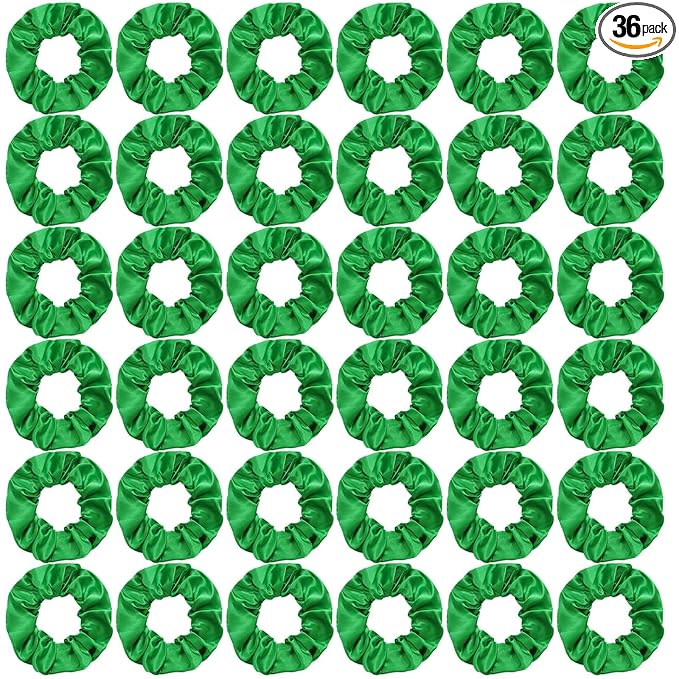 Silk Satin Scrunchies for Women Girls 36 PCS Hair Scrunchies Silk Satin Hair Ties for Thick Hair Bulk Hair Ties Hair Accessories