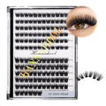 12rows-Large Tray Mixed 8-10-12-14-16mm/Mixed 14-15-16mm/Mixed14mm-16mm/Mixed 18-20mm Wide Stem Individual False Eyelashes Dramatic Black Cluster Eyelashes (mixed 10-12mm)