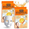 Azure Cosmetics Vitamin C & Collagen Face Mask - Dermatologist Tested Moisturizing Sheet Mask for Dry Skin - Firms, Tones & Smooths Fine Lines - K-Beauty Skincare - Made in Korea - Pack of 10