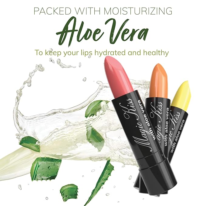 Magic Kiss Color Changing Matte 6 Piece Lipstick Set infused with Aloe Vera Made in USA (Colors of Aloha 4)