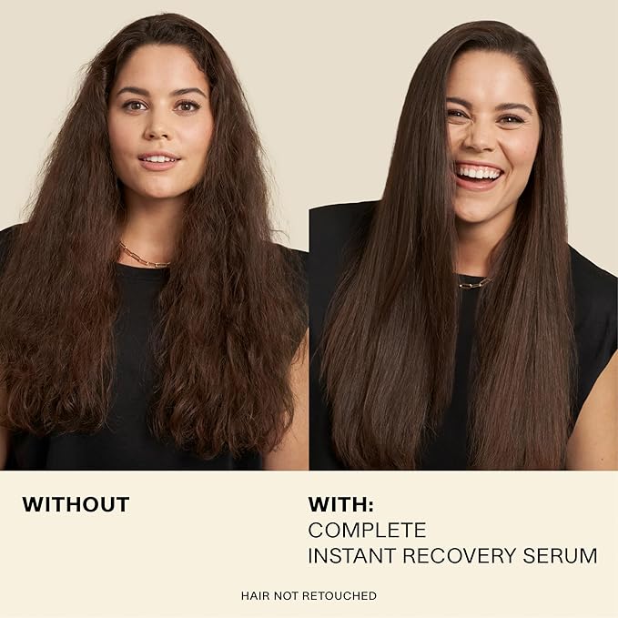 JVN Complete Instant Recovery Hair Serum, 1.0 Fl Oz, Frizz Fighting, Heat Protectant, Hair Smoothing Cream Strengthens & Repairs Damage, Silicone Free