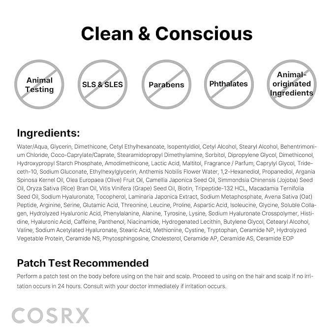 COSRX PEPTIDE 132 Hair Repair Treatment (Travel Size) - Deep Conditioner Hair Mask for Damaged, Dry Hair, Repairs Breakage & Split Ends, For All Hair Types – 2.02 fl oz