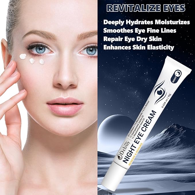 3% Caffeine Eye Cream for Dark Circles Puffiness & Bags Under Eyes Night Cream (3 Pack 15g Each)