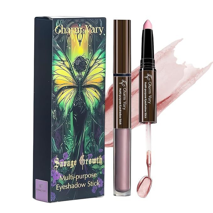 2-in-1 Eye Shadow & Liquid Eyeshadow, Waterproof Cream Eye Makeup Crayon Long Lasting Shimmer Glitter Gold Eye Brightener for Mature Women(07 ROSE)