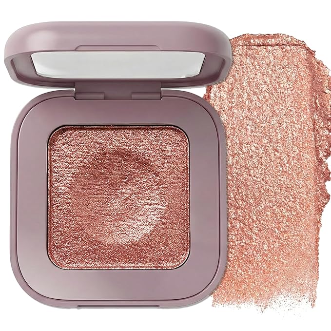 Duochrome Glitter Eyeshadow, Ultra-Fine Color Shifting Metallic Shimmer, High Pigment Holographic Single Eye Makeup, Long Lasting & Buildable Eye Shadow (#6 Rose Gold Pink)