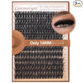 Geeneiya 16MM Volume Lash Clusters Kit DIY Lash Extension Kit D Curl Eyelash Extensions with Waterproof Lash Bond and Seal Waterproof Tweezers,Only 16MM, 80D+100D