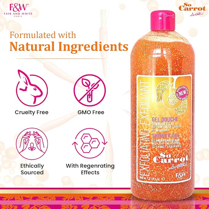 FAIR & WHITE So Carrot Body Scrub Body Wash 31.8 Floz / 940ml