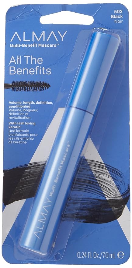 Almay Mascara,Volume,Length,Definition & Conditioning,Multi-Benefit Eye Makeup,Hypoallergenic and Fragrance-Free (Packaging May Vary),502 Black,(Pack of 2)