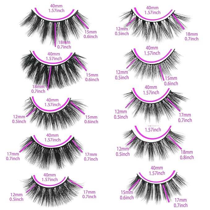 Lashes Bulk Mikiwi 30 Pack Eyelashes, 12-20mm 5D Fake Mink Eyelashes Wholesale, Fluffy Natural Volume Eye Lashes, Individual Package Faux Mink Lashes Wholesale