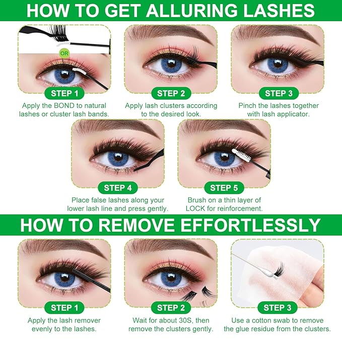 Fowendia Fox Cat Eye Lashes D Curly Lash Clusters 8-18mm Manga DIY Lash Extension 0.3mm Wispy Individual Cluster Eyelash Extensions, Fairy Fox