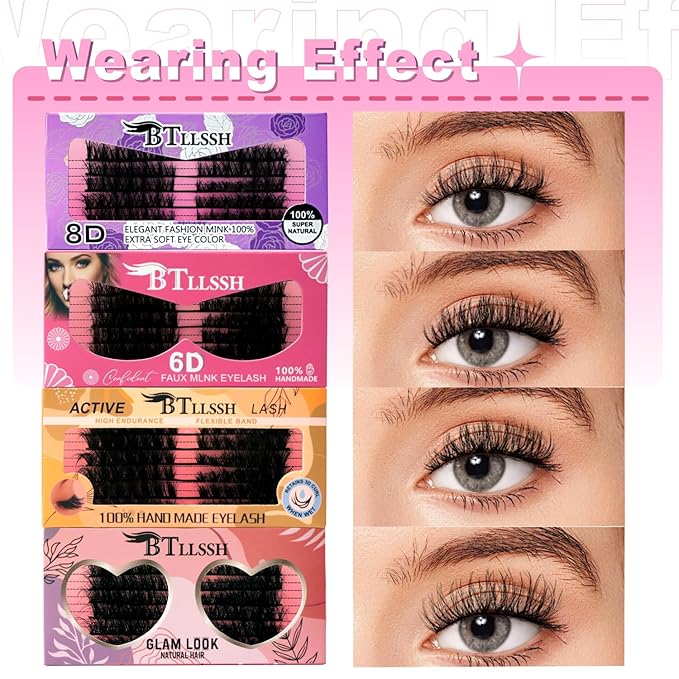 3D False 24 PAIR Eyelashes Cross Fluffy Natural Look PACK Volume Fluffy Natural Faux Mink Lashes