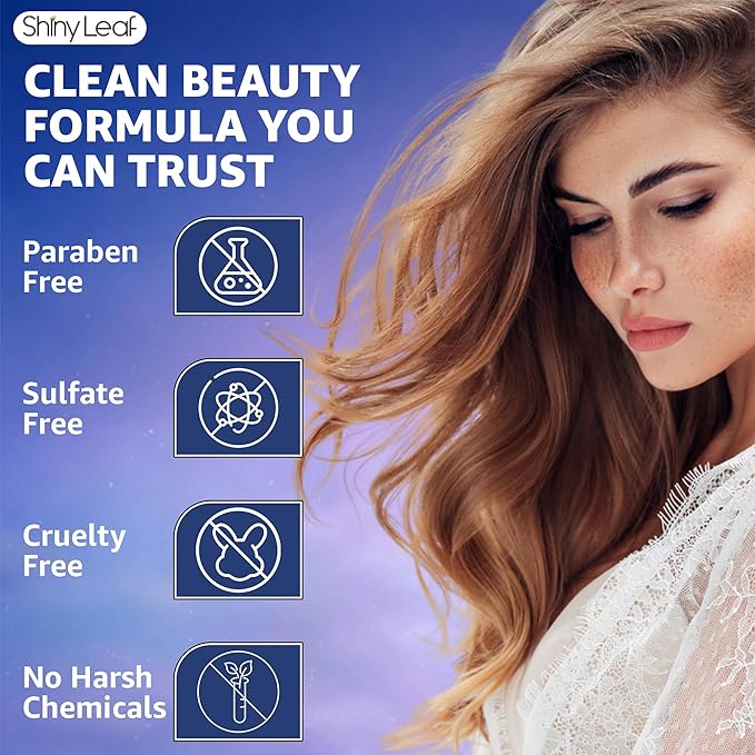 Shiny Leaf Peptide Shampoo for Hair Thinning - DHT Blocker with Biotin, Caffeine & Saw Palmetto - Sulfate Free Thickening Formula for Women & Men, Color Safe Shampoo for All Hair Types 16 oz (2 Pack)