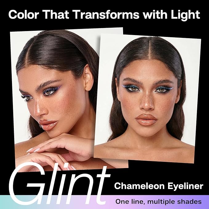 CALAILIS Chameleon Liquid Eyeliner, Purple Blue Liquid Glitter Eyeliner, Glitter Eyeliners Waterproof, Glitter Makeup (HCLL01)