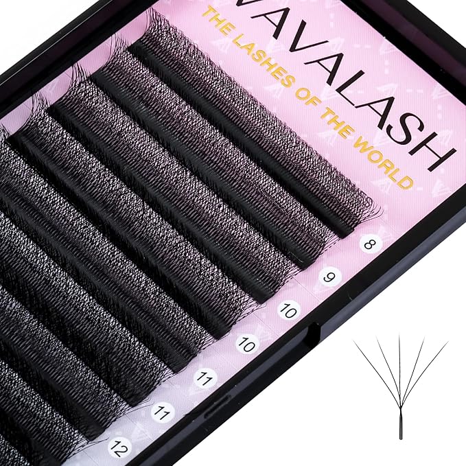 VAVALASH W-shaped Eyelash Extension 5D Premade Fans 0.07 D Curl Volume Lash Extensions Easy Fanning Lashes Matte Black Volume Premade W Lashes(W Shaped-5D-0.07-D-12mm）