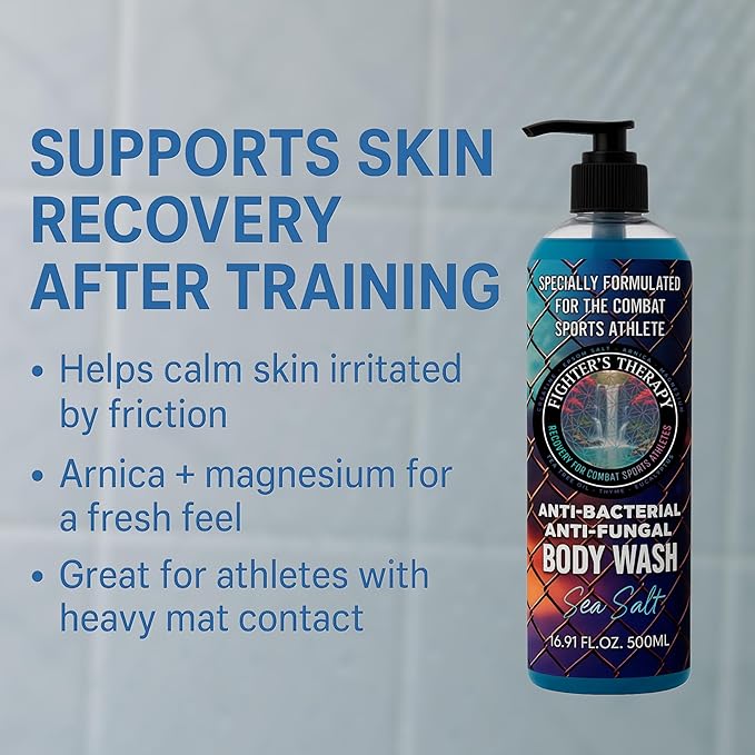 Fighter's Therapy Body Wash | Tea Tree, Thyme & Eucalyptus | Cleans Sweat & Oils | Supports Healthy Skin After Training | 16.9 oz