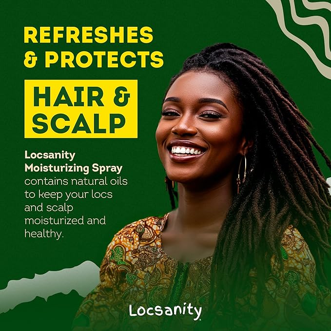 Loc Spray - Locsanity Daily Moisturizing Rosewater & Peppermint Spray for Locs, Dreadlocks - Lightweight Frizz Control Hair & Scalp Moisturizer - Natural Loc Care (8 fl oz)