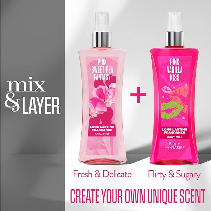 Body Fantasies Parfums De Signature for Women Sweet Pea Fantasy Body Spray 8.0 Oz, 8 Oz (Pack of 2)