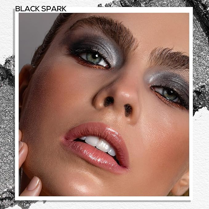 MAKI YIKA Spark Black Crème Eyeshadow Single Shimmer Dark Cream Eye Shadow palette for Women Color Stay Long Lasting Waterproof Eye Makeup Monochrome Eyeshadows,#22