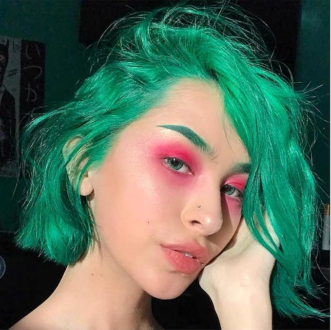 12 Colors Eyebrow Pomade Full-pigmented Long Lasting Waterproof Eyebrow Cream Gel Filling & Shaping Tinted Eyebrows Enhancers with Brush for Daily or Cosplay (10 Green)