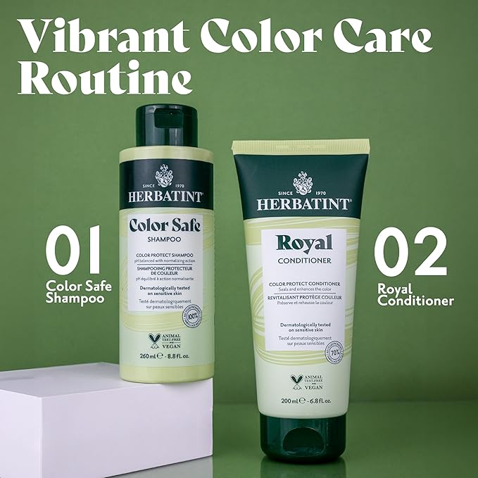 Herbatint Color Safe Shampoo for Color-Treated, Normal Hair - Aloe Vera to Rebalance, Strengthen, & Add Shine - No Parabens, Silicones & Gluten - 8.8 Fl Oz