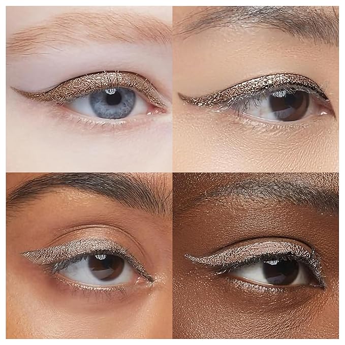 EPILYNX Liquid Eyeliner - Hypoallergenic Eyeliner with Fine Brush Tip, Long-Lasting Waterproof Eye Liner - Cruelty-Free, Vegan, Gluten-Free, Smooth Liquid Eye Liner, Shimmer Gold Brown 2mL