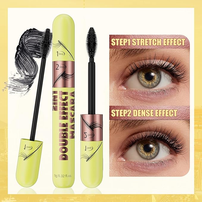 Black Tubing Mascara for Volume and Length - Waterproof, Washable, No Smudge, Full and Soft Formula with Prime Lash Care(Black*1)