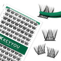 KEYYOU Lash Clusters,96 Pcs Cluster Lashes Y01 D Curl 8mm DIY Lash Extensions Eyelash Clusters,Volume Wispy Individual Lashes Soft&Comfortable Easy to DIY at Home