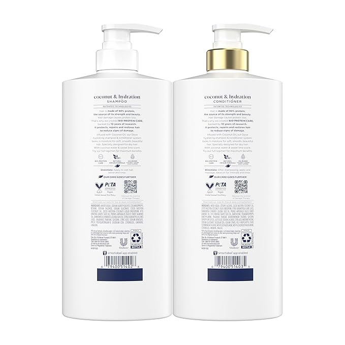 Dove Shampoo Coconut & Hydration 28 Fl oz Conditioner Coconut & Hydration 28 Fl oz