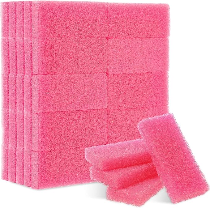 Batiyeer 100 Pcs Pumice Stone for Feet Scrubber Dead Skin Disposable Pedicure Pumice Stone Feet Shower Scrubber for Heel Cuticle Callus Remover Bath Spa (Pink)