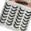 Natural Lashes D Curl 16mm Short Wispy Fake Eyelashes Pack Full Strip Lashes Mink Cat Eye False Eyelashes Natural Look